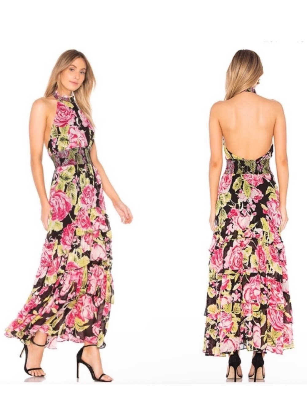 Free People In full bloom floral halter maxi dress sz.S